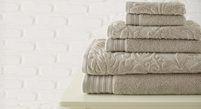 CASABLANCA JACQUARD TOWEL FLORAL COLLECTION WHITE